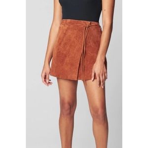 Blank NYC skirt brown suede wrap around